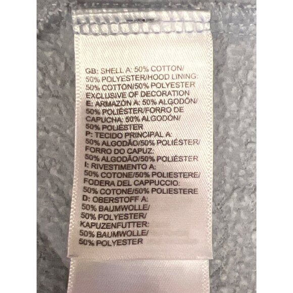 The North Face Grey Blue Aztec Logo Hooded Sweatshirt Hoodie Women's Size Medium - Picture 9 of 10